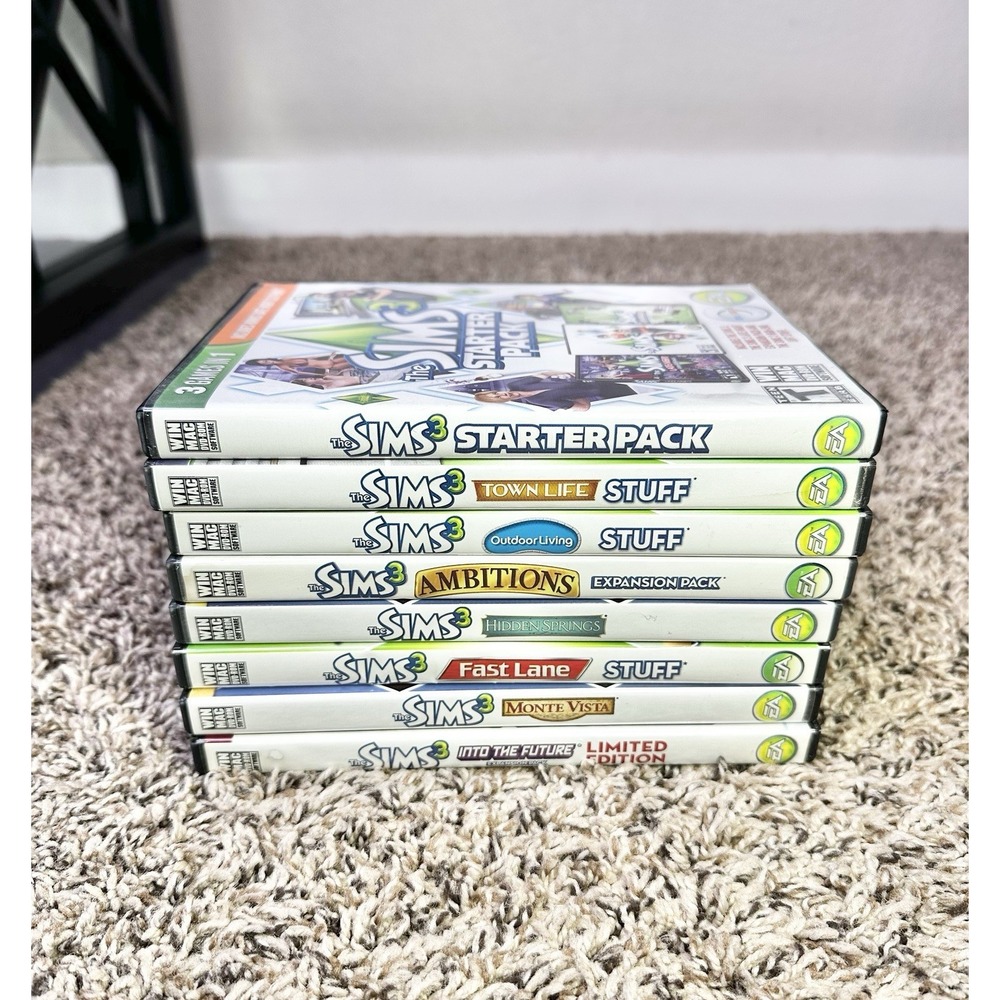 THE SIMS 3 PC MAC Game CD ROM Expansion Packs Manuals Lot of 8